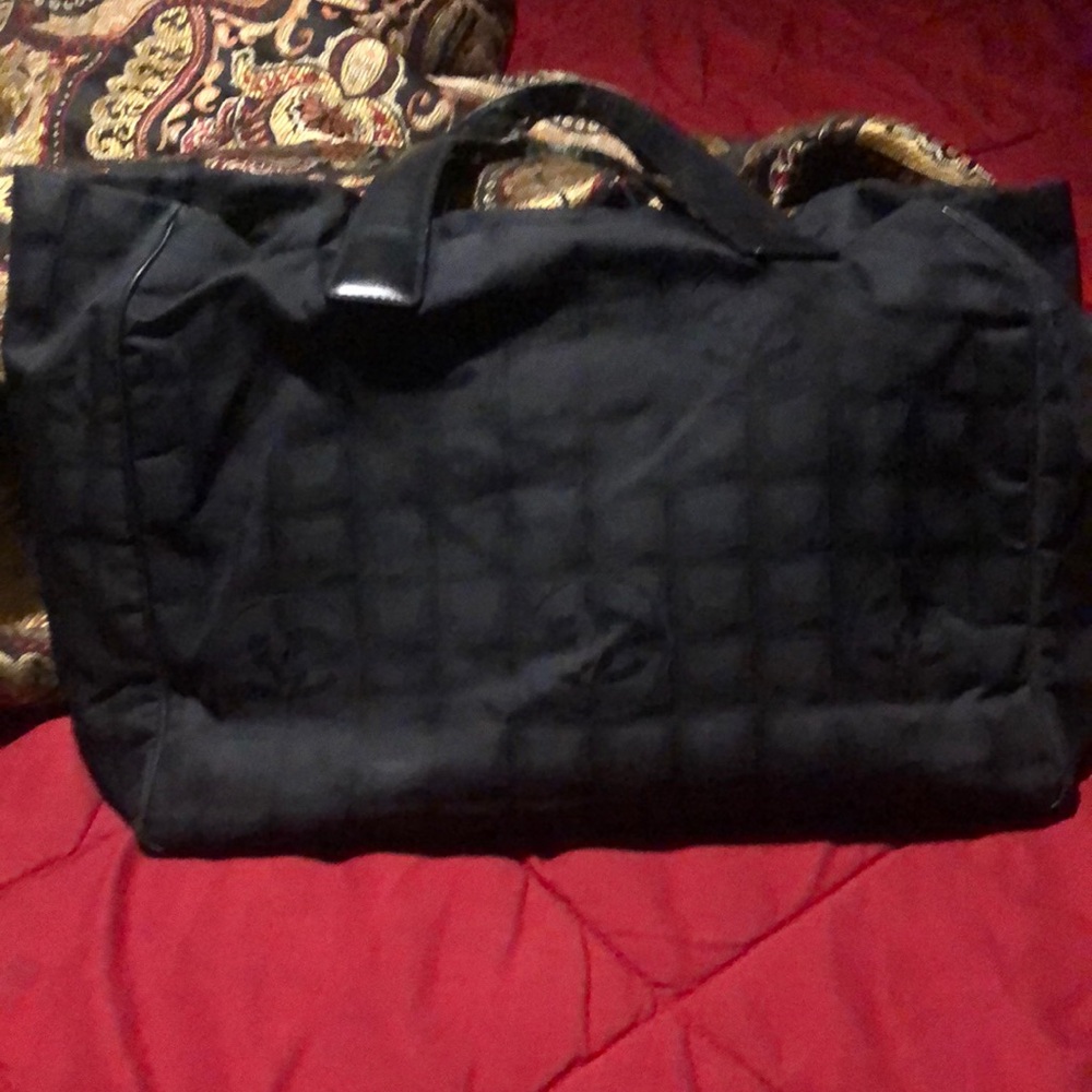 Chic Black Quilted Tote Bag